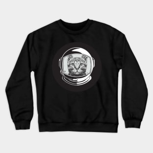 Cute Kitty Astronaut Cool Animal Funny Cat Universe Crewneck Sweatshirt